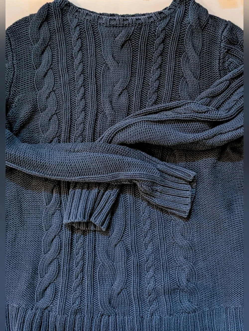 LL Bean Signature Cotton Fisherman Sweater Women's Size 1 X